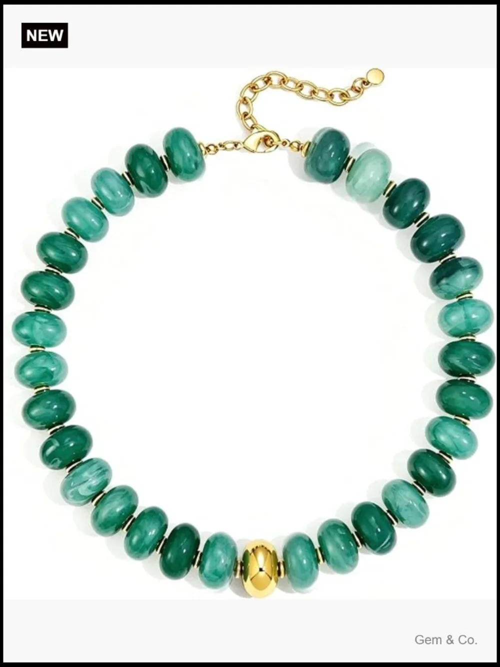 Chunky Resin Bead Bold Collar Statement Necklace